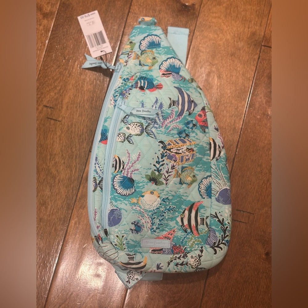 Vera Bradley Aqua Marine Life Essential Sling Backpack